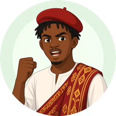 Cartoon portrait of Comrade Ebiye Tonye